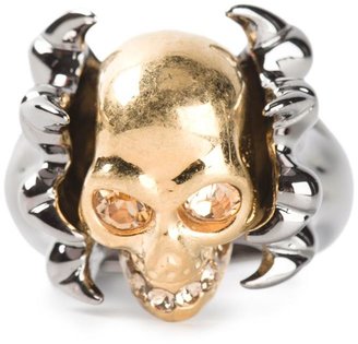 Alexander McQueen claw skull cocktail ring