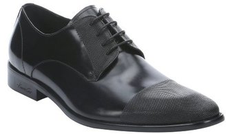 Kenneth Cole New York black leather textured cap toe 'Clip On' oxfords