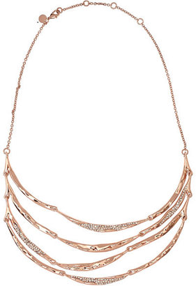 Alexis Bittar Rose Gold-Tone Crystal Tiered Bib Necklace