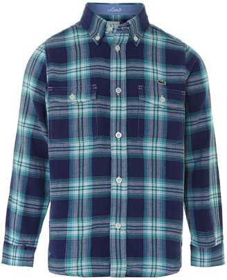 Lacoste Boy`s check long-sleeved shirt