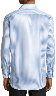 Robert Graham Romeo Striped Poplin Dress Shirt, Blue