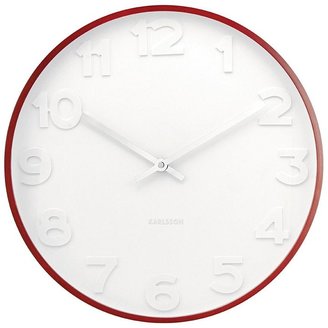 Karlsson Mr. White Numbers Wall Clock, Timber, Large