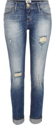 River Island Mid wash ripped Daisy slim jeans