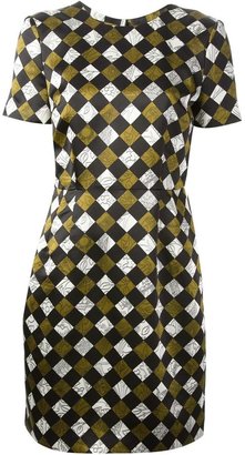 Jonathan Saunders checkered floral print dress