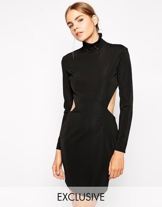 ASOS Solace London High Neck Taboo Mini Dress with Cut Out