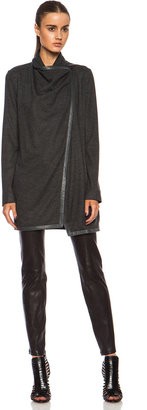 Helmut Lang Sonal Wool Coat in Charcoal Heather