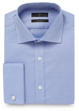 J by Jasper Conran Big and tall designer blue tailored fit textured plain shirt