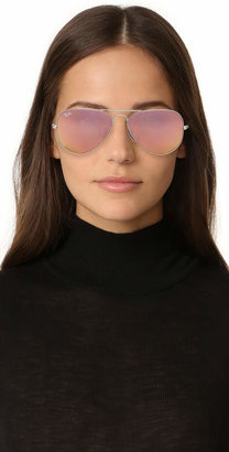 Ray-Ban Flash Lens Matte Aviator Sunglasses