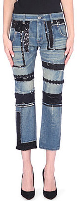 Junya Watanabe Patchwork straight cropped denim jeans