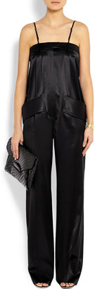 Givenchy Silk-satin jumpsuit with leather straps