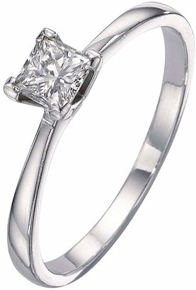 Love DIAMOND Platinum 25pt Diamond Princess Cut Solitaire Engagement Ring
