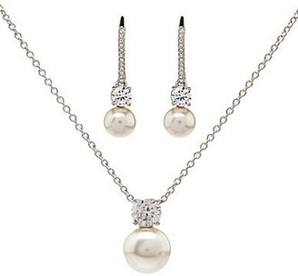 Nadri Classic Pearl Earrings & Pendant Necklace Boxed Set