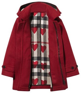 Burberry Windsor Red Wool Duffle Coat with Heart Lining