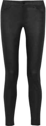 Vince Textured stretch-leather mid-rise skinny pants