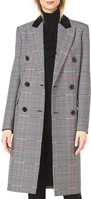 Michael Kors Plaid Double-Breasted Wool Coat