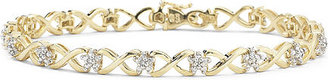 Fine Jewelry 1/10 CT. T.W. Diamond 14K Gold over Sterling Silver Bracelet
