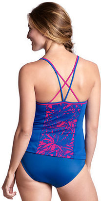 Lands' End Women's Long AquaTerra Abstract Floral X-back Tankini Top