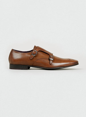 Topman 'Toby' Tan Leather Monk Shoes