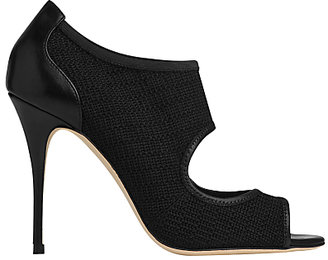 LK Bennett Aisha Leather Open Toe Court Shoes, Black