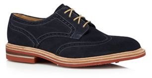Loake Navy suede punched hole shoes