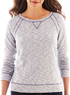 Liz Claiborne Long-Sleeve Mélange Sweatshirt