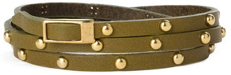 Cara Accessories Leather & Metal Stud Wrap Bracelet
