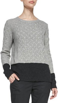 Vince Colorblock Cable Sweater