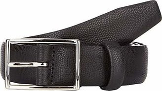 Barneys New York Men's Caviar-Grained Leather Belt - Black