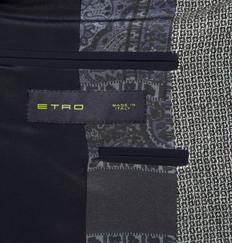 Etro Grey Slim-Fit Patterned Wool Suit