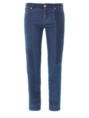 Alexander McQueen Patchwork mid-rise cropped jeans
