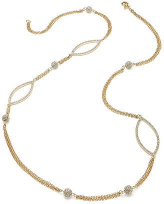 ABS by Allen Schwartz Necklace, Gold-Tone Pave Crystal Illusion Necklace