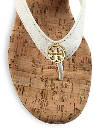 Tory Burch Suzy Leather Cork Wedge Sandals