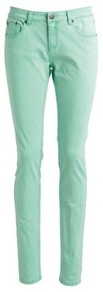 Ellos Slim-Fit Stretch Cotton Trousers, Inside Leg 80 cm- green- 16, green