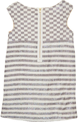 Little Marc Jacobs Checkerboard & Stripe Sequin Dress