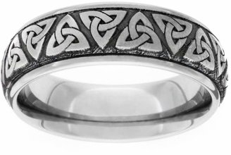 GETi Titanium Brushed Celtic Trinity Knot 7mm Ring