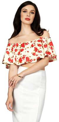 Lipsy Twin Sister Off The Shoulder Printed Top