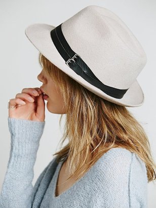 Free People Christys’ Crown Collection Double Banded Embossed Fedora