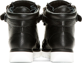 Giuseppe Zanotti Black Grained Leather Toky High-Top Sneakers