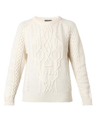 Alexander McQueen Skull cable-knit sweater