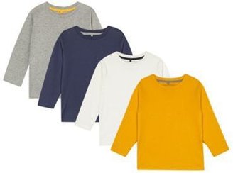 Bluezoo Pack of four boy's grey plain long sleeves tops