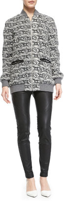 Thakoon Seamed Leather Leggings with Quilted Sides