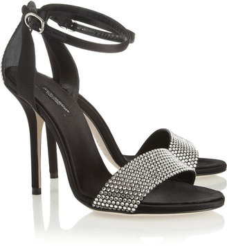 Dolce & Gabbana Crystal-embellished satin sandals