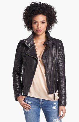 Mackage Quilted Sleeve Leather Moto Jacket