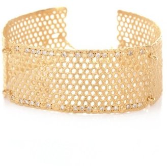 LARA MELCHIOR Manchettei diamond & gold-plated lace cuff