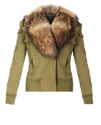 Balmain Fur-trimmed cotton jacket