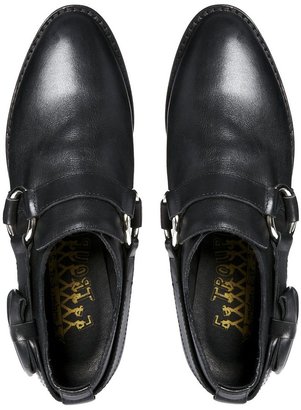 F-Troupe Black Leather Flat Shoes