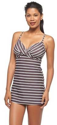 Merona Women's Dresskini Top Smoke Grey Stripe