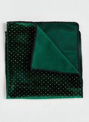 Topman Green Velvet Crystal Pocket Square
