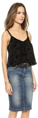 Twelfth St. By Cynthia Vincent Leather Strap Cropped Camisole
