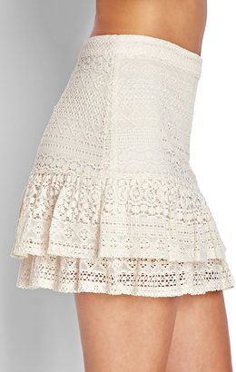Forever 21 Ruffled Crochet Mini Skirt